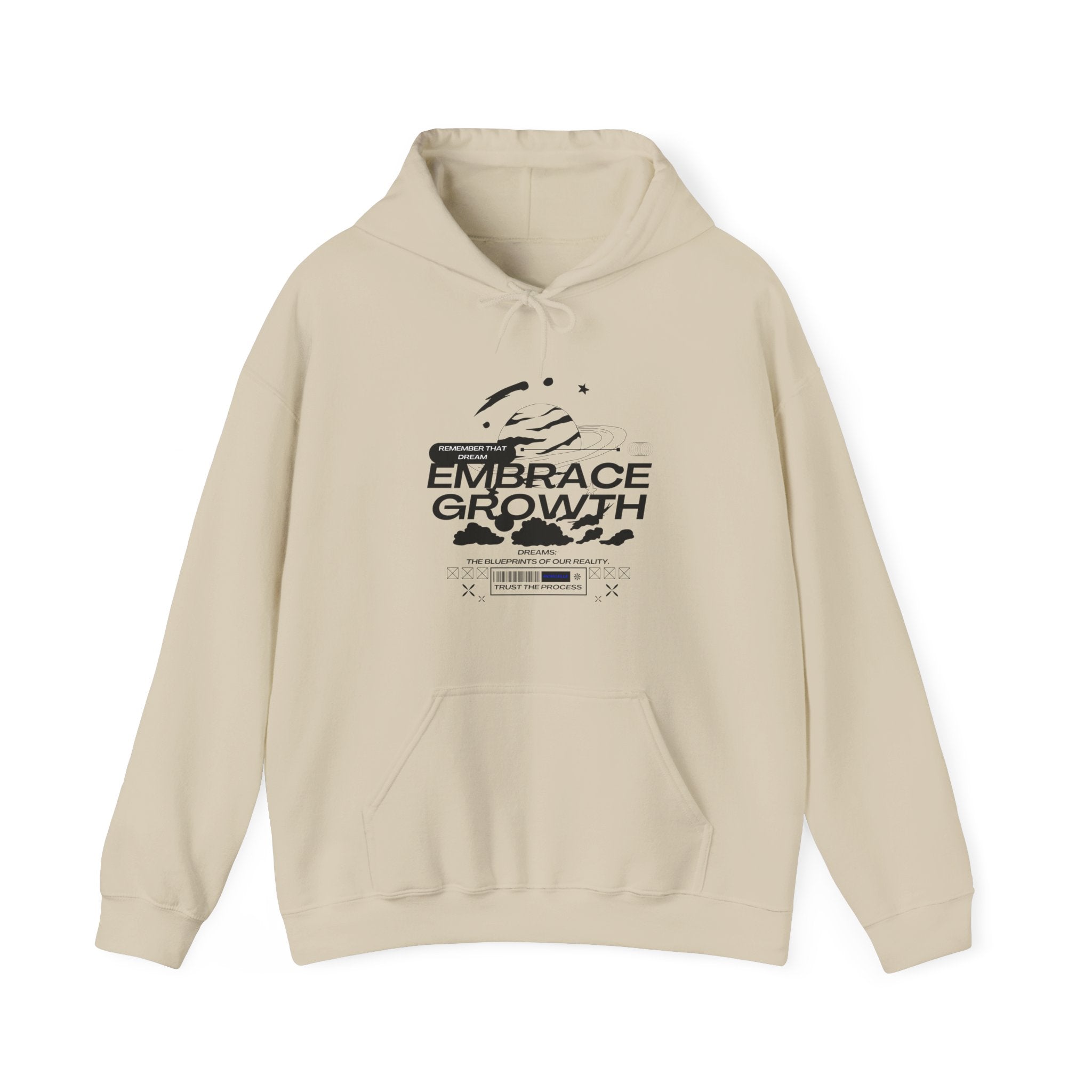 Embrace Growth Hooded Sweatshirt, Motivational, Cozy Gift, Self-Improvement, Inspirational Wear, Unisex, Hoodie