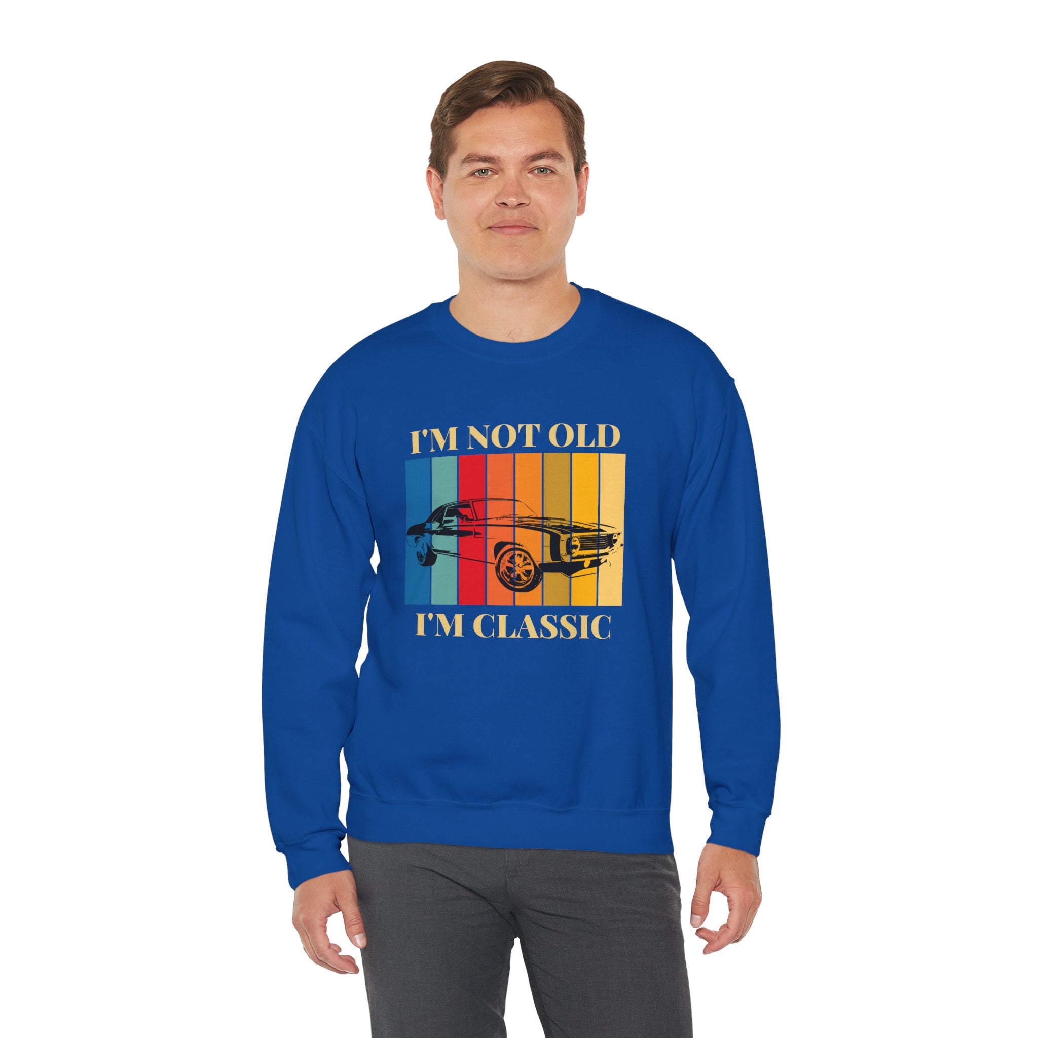 Funny Vintage Car Lovers Sweatshirt, I'm Not Old I'm Classic Crewneck, Perfect Gift for Car Enthusiasts, Unisex Apparel, Retro Style