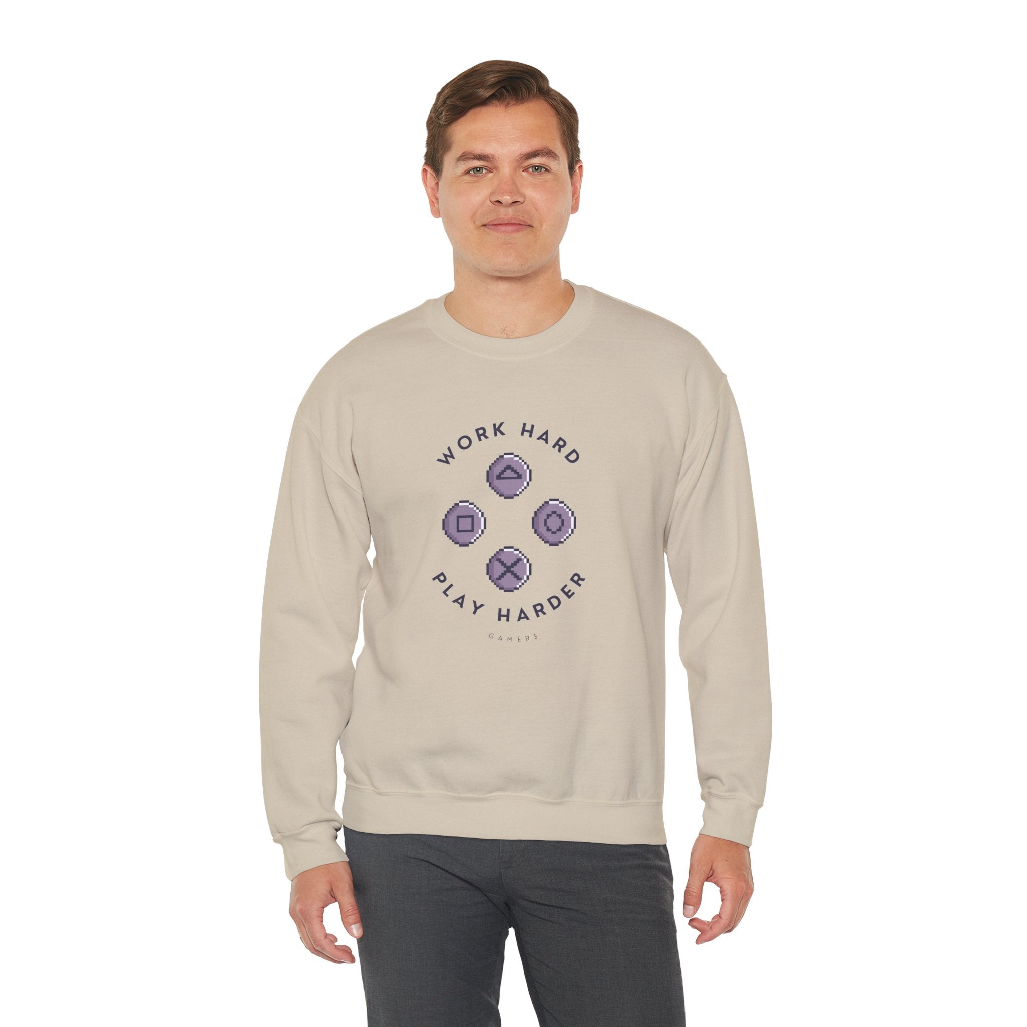 Play Harder Crewneck Sweatshirt  Casual Fashion