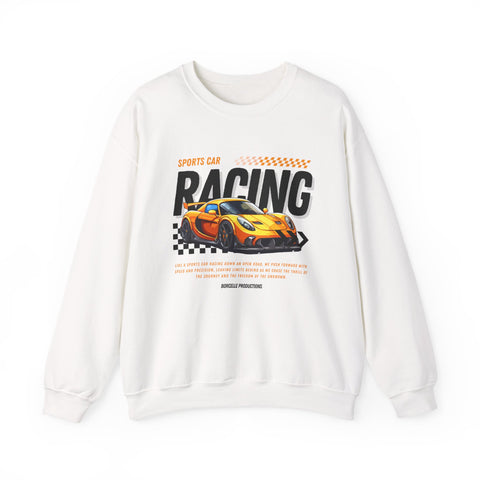 Sporty Racing Sweatshirt for Car Enthusiasts, Unisex Crewneck Pullover, Perfect for Racing Events, Casual Wear