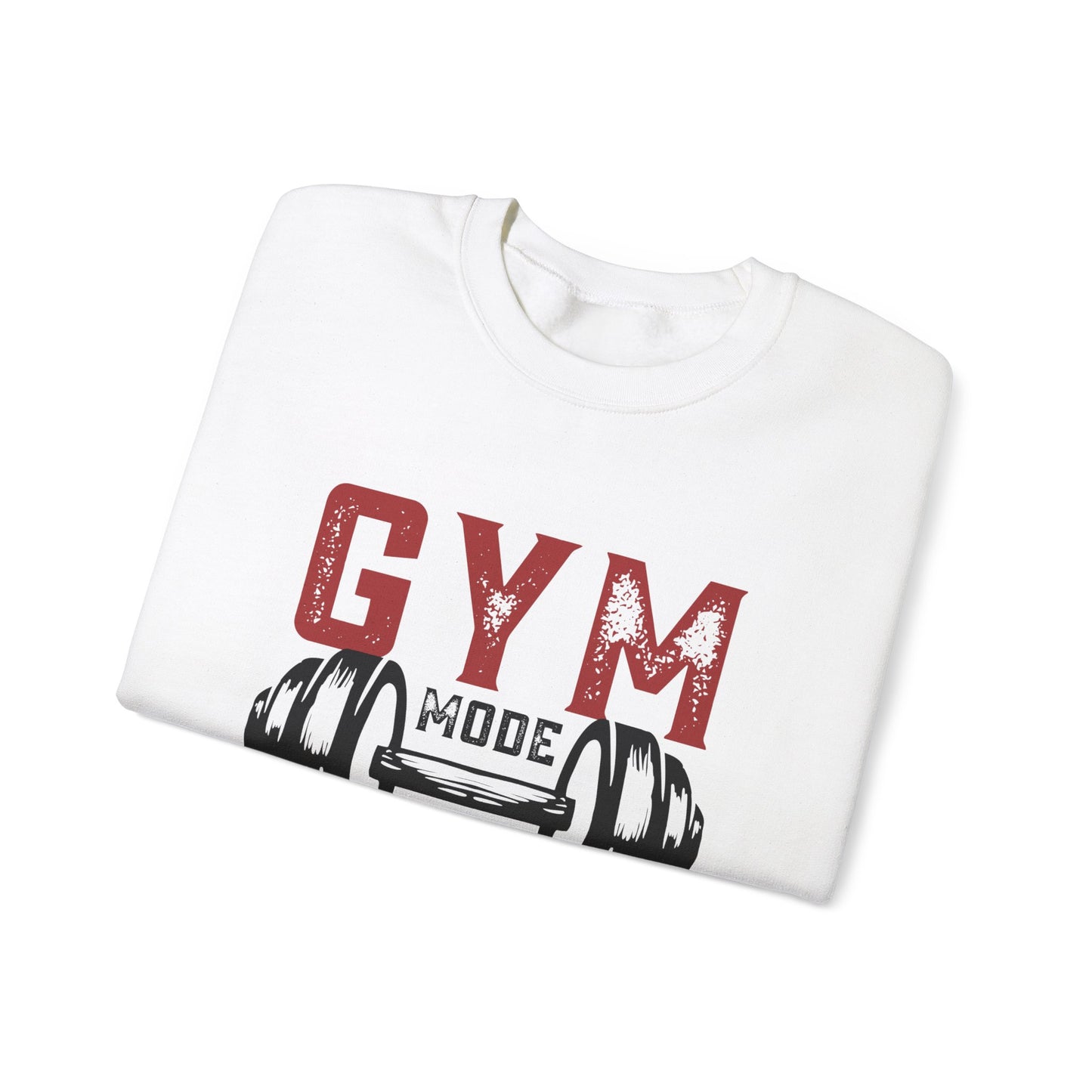 Gym Mode On Crewneck Sweatshirt - Fitness Gift, Workout Apparel, Casual Wear, Exercise Clothing, Athleisure Clothing