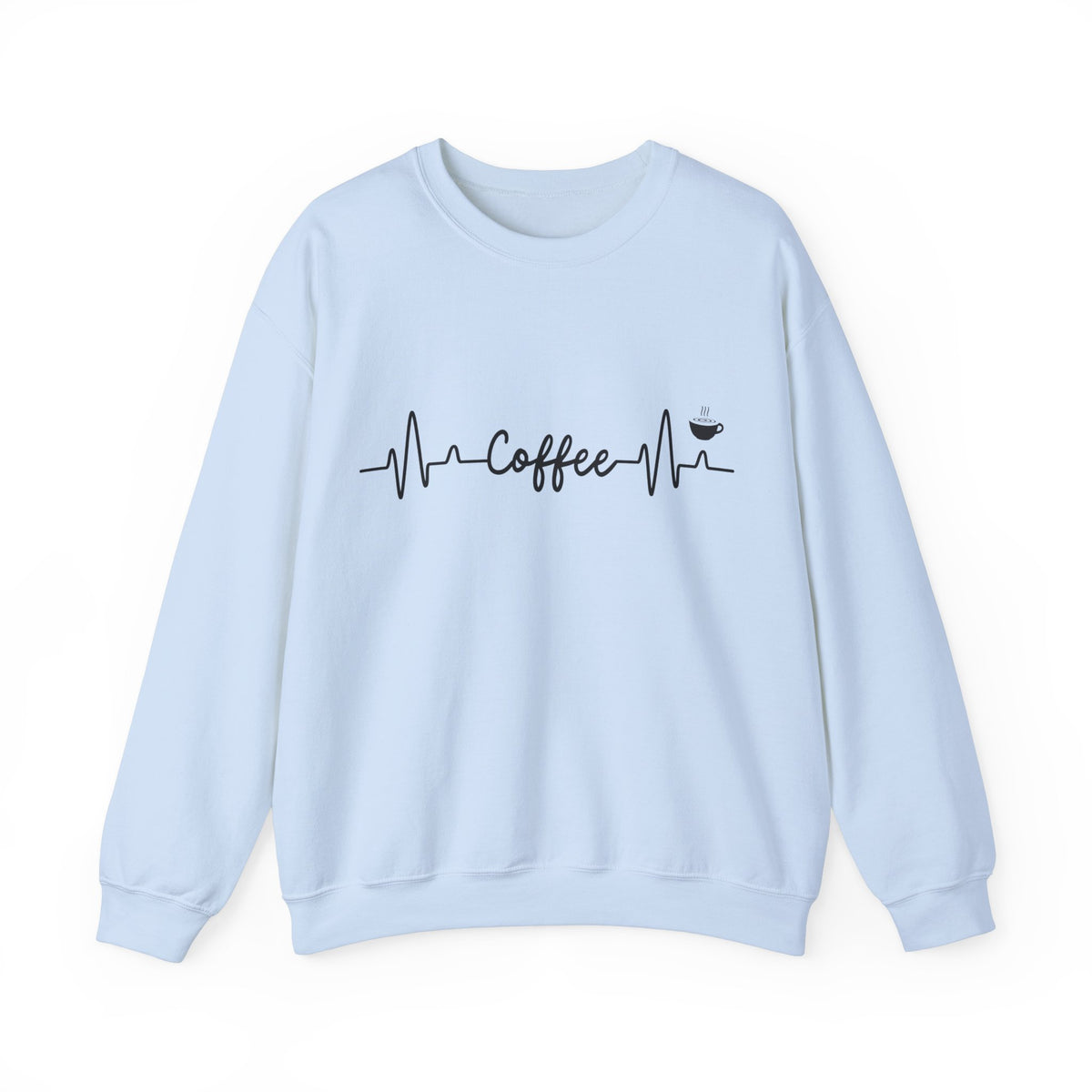 Coffee Heartbeat Crewneck Sweatshirt, Cozy Gift for Coffee Lovers, Unisex Pullover, Casual Wear, Perfect for Gifting