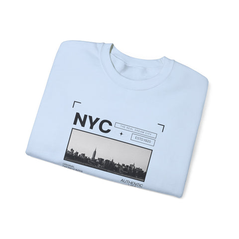 NYC Graphic Crewneck Sweatshirt - Urban Streetwear Pullover, Gift for Travelers, Unisex Sweatshirt