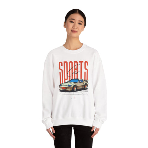 Sports Car Graphic Sweatshirt, Unisex Crewneck, Comfortable