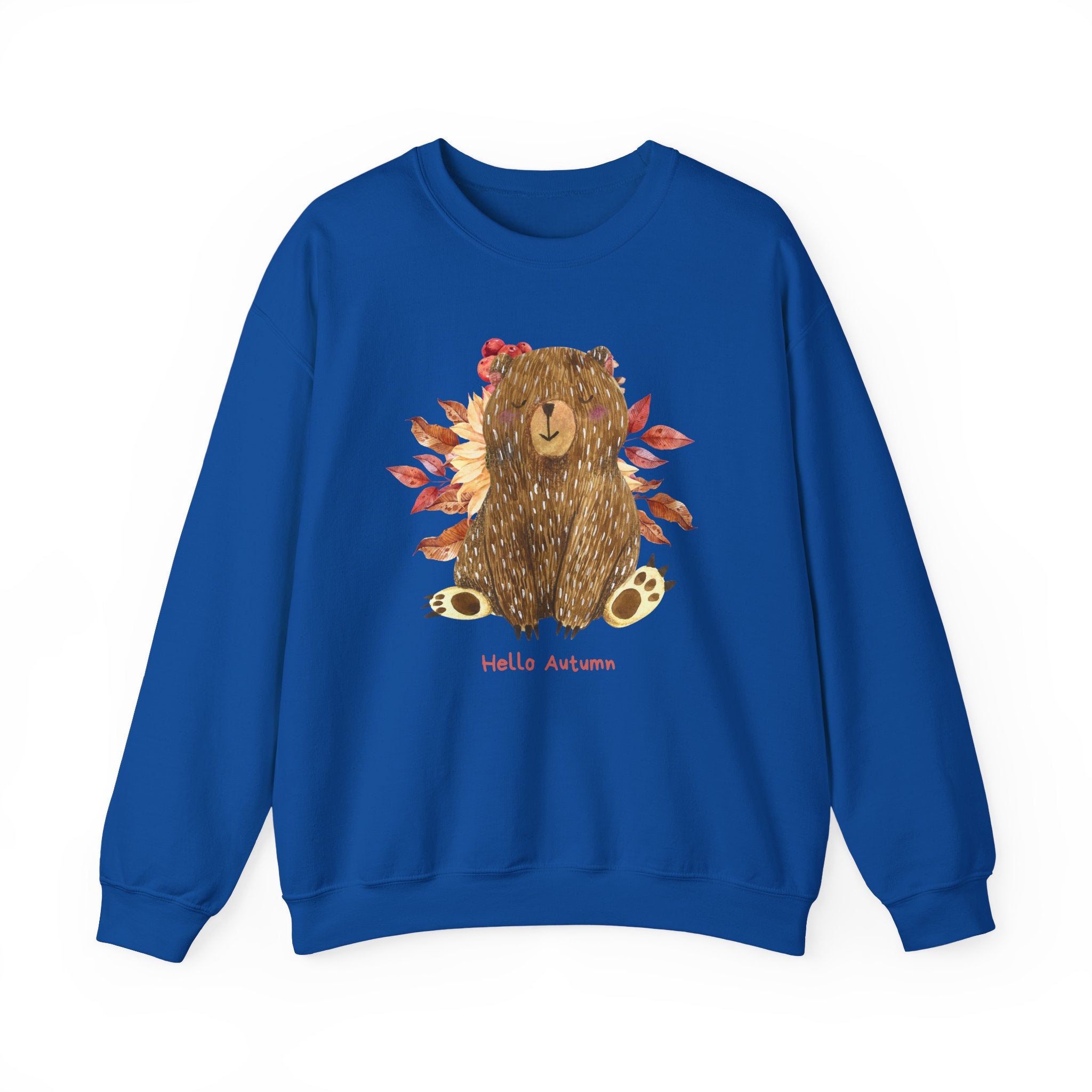 Cozy Bear Sweatshirt for Autumn, Unisex Crewneck with Fall Vibes, Ideal for Thanksgiving, Casual Wear