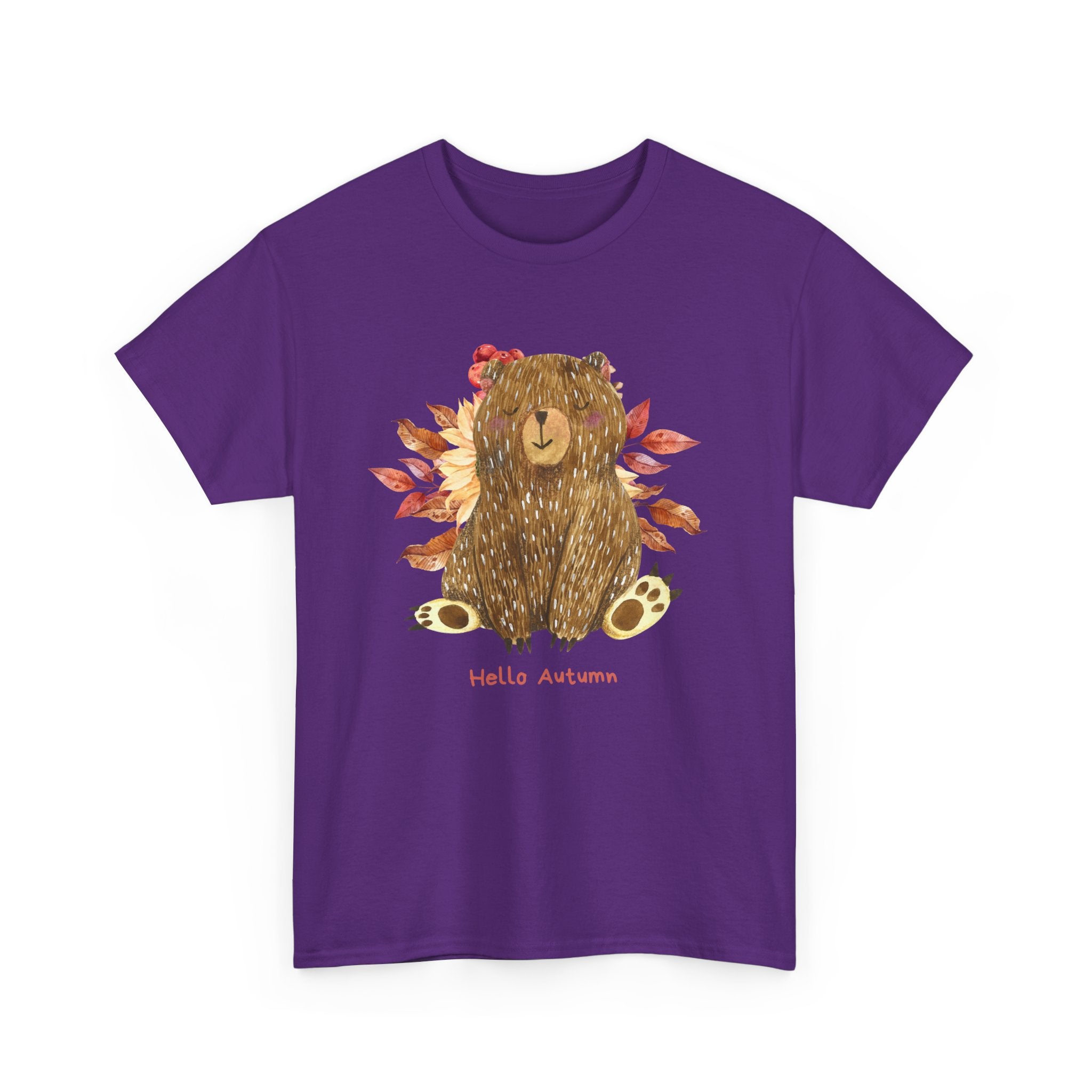 Cozy Autumn Bear Tee, Perfect for Fall Celebrations, Casual Wear, Unisex Cotton T-Shirt, Cute Autumn Apparel