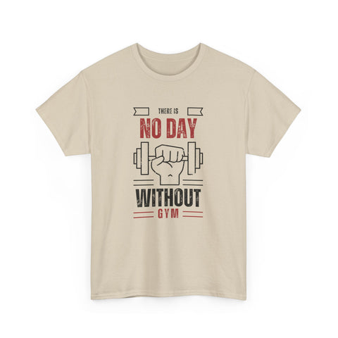 Motivational Gym T-Shirt - "No Day Without Gym" - Fitness Gift, Workout Apparel, Sportswear, Unisex Tee, Exercise Motivation