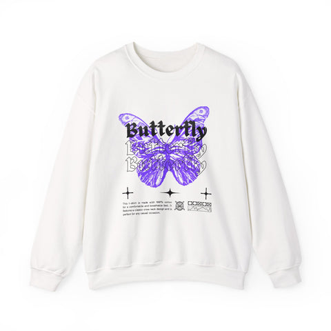 Butterfly Graphic Crewneck Sweatshirt, Unisex Sweatshirt, Cozy,Streetwear Fashion, Spring Wardrobe Essential, Butterfly Lover's Gift