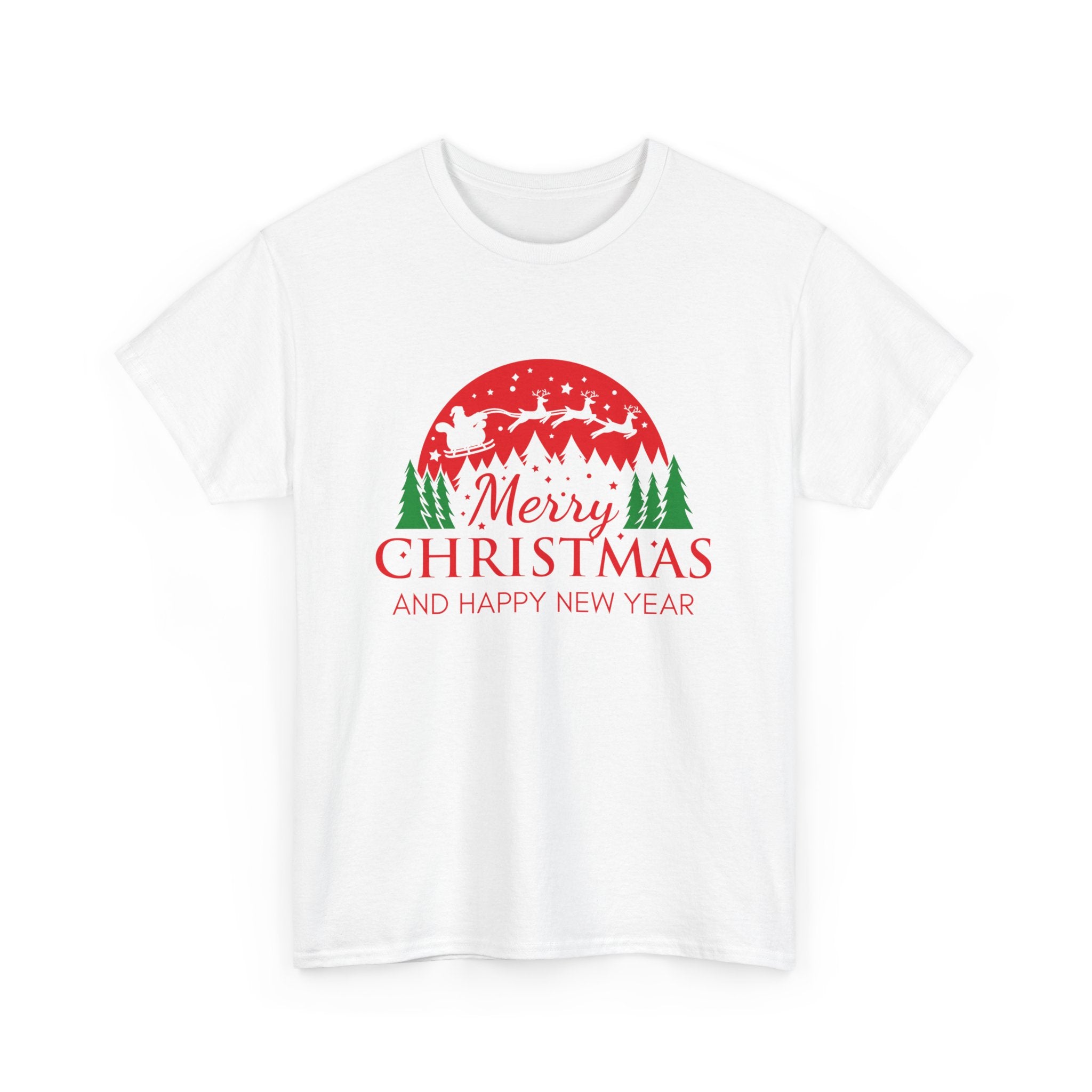 Festive Christmas Tee - Merry Christmas and Happy New Year, Holiday Shirt, Unisex Cotton T-Shirt, Christmas Gift, Winter Apparel