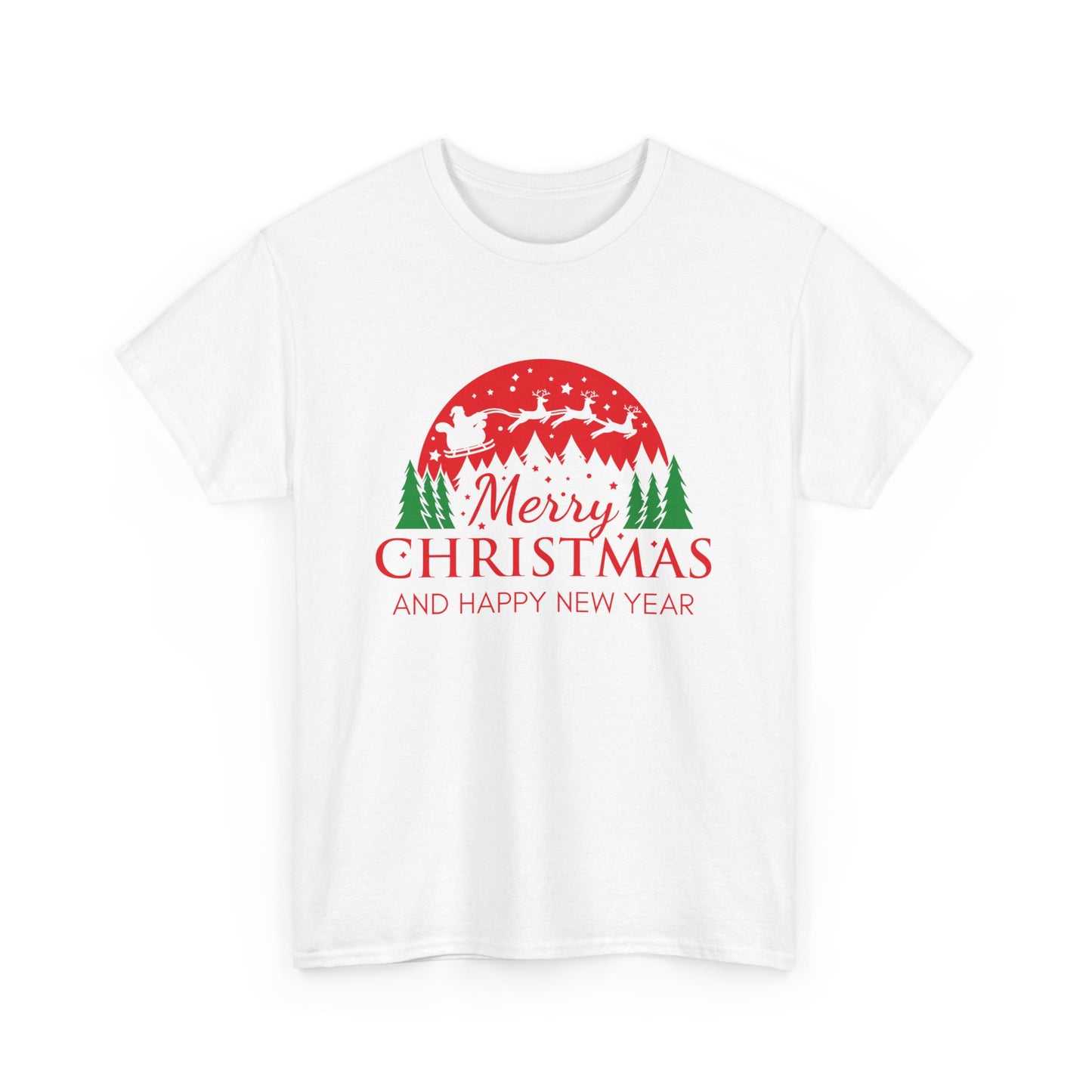 Festive Christmas Tee - Merry Christmas and Happy New Year, Holiday Shirt, Unisex Cotton T-Shirt, Christmas Gift, Winter Apparel