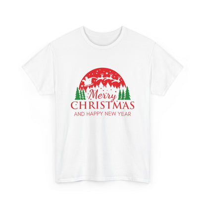 Festive Christmas Tee - Merry Christmas and Happy New Year, Holiday Shirt, Unisex Cotton T-Shirt, Christmas Gift, Winter Apparel