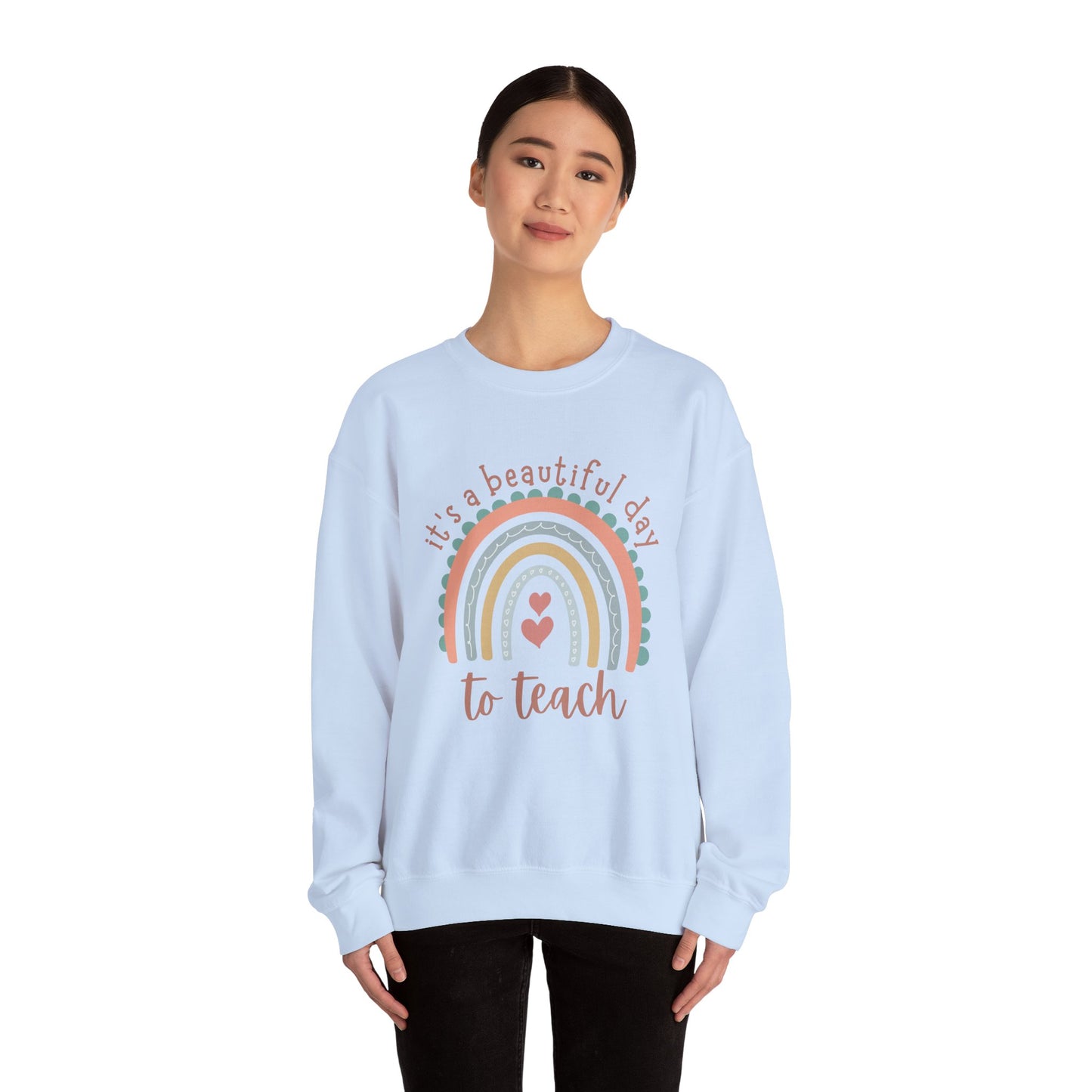 Rainbow Teacher Sweatshirt - Perfect Gift for Educators, Classroom Apparel, Cozy Style for Teachers, Back to School