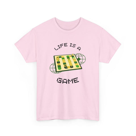 Life is a Game Unisex Heavy Cotton Tee, Casual Wear, Fun Gaming T-Shirt, Everyday Comfort