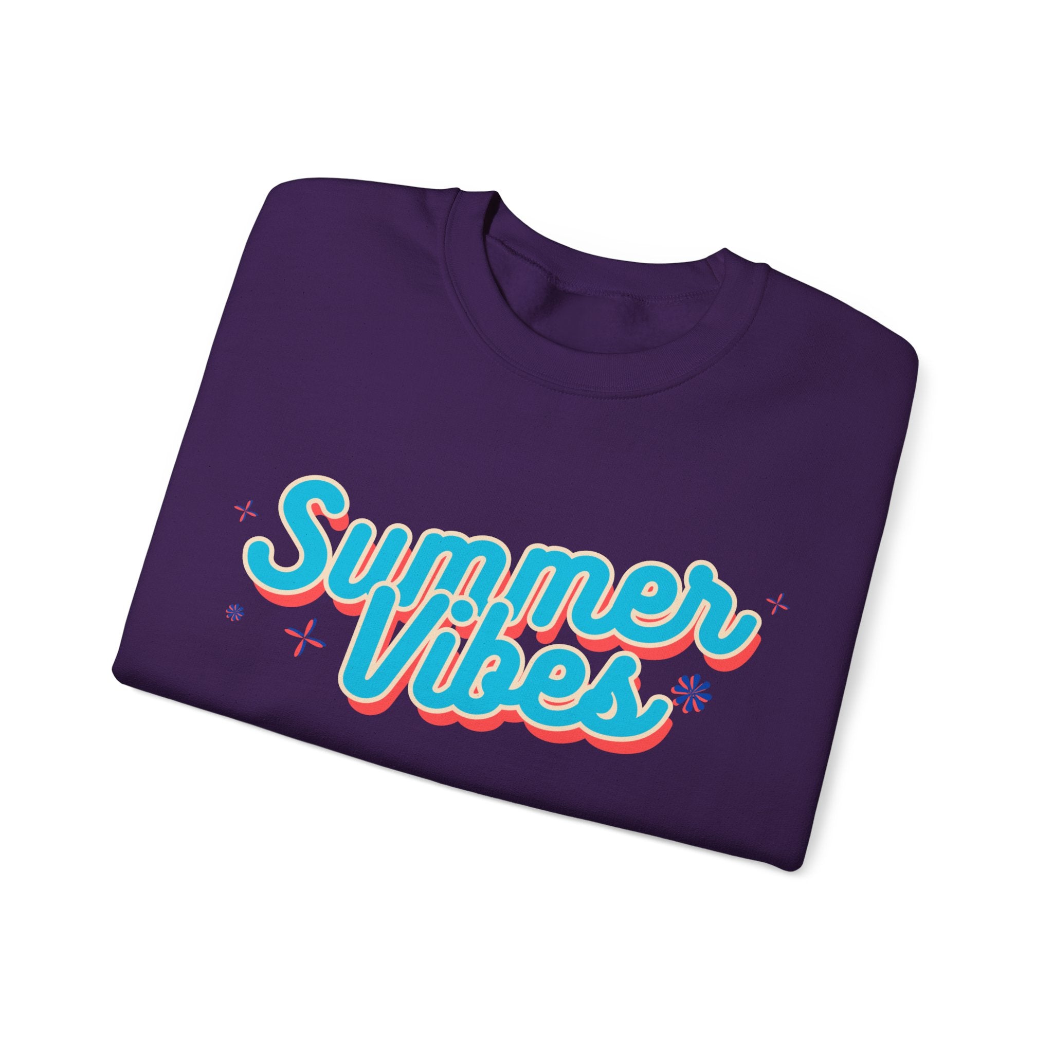 Retro Summer Vibes Crewneck Sweatshirt, Cozy Unisex Pullover, Perfect for Pool Parties, Beach Days, Summer Festivals, Gift Idea