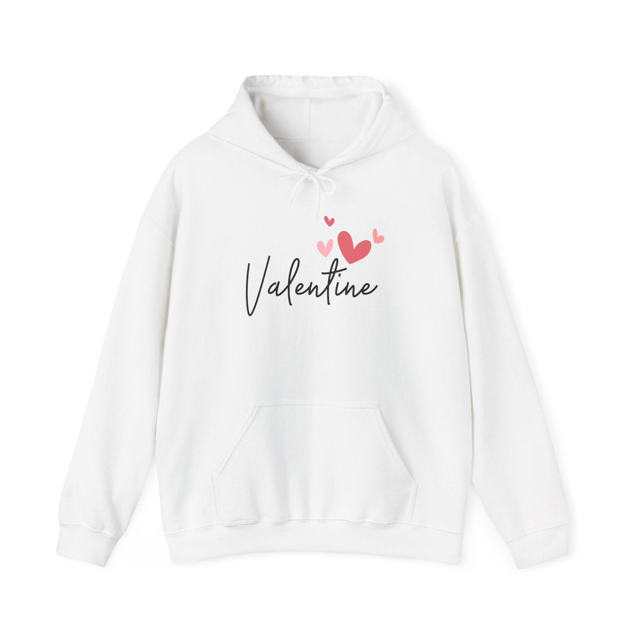 Valentine's Day Hooded Sweatshirt, Cozy Layer, Love Gift, Couples Apparel, Heart Print Hoodie, Unisex Pullover