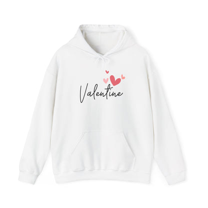 Valentine's Day Hooded Sweatshirt, Cozy Layer, Love Gift, Couples Apparel, Heart Print Hoodie, Unisex Pullover