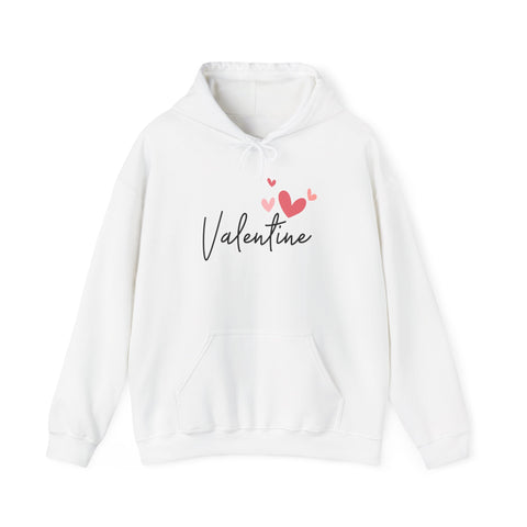 Valentine's Day Hooded Sweatshirt, Cozy Layer, Love Gift, Couples Apparel, Heart Print Hoodie, Unisex Pullover