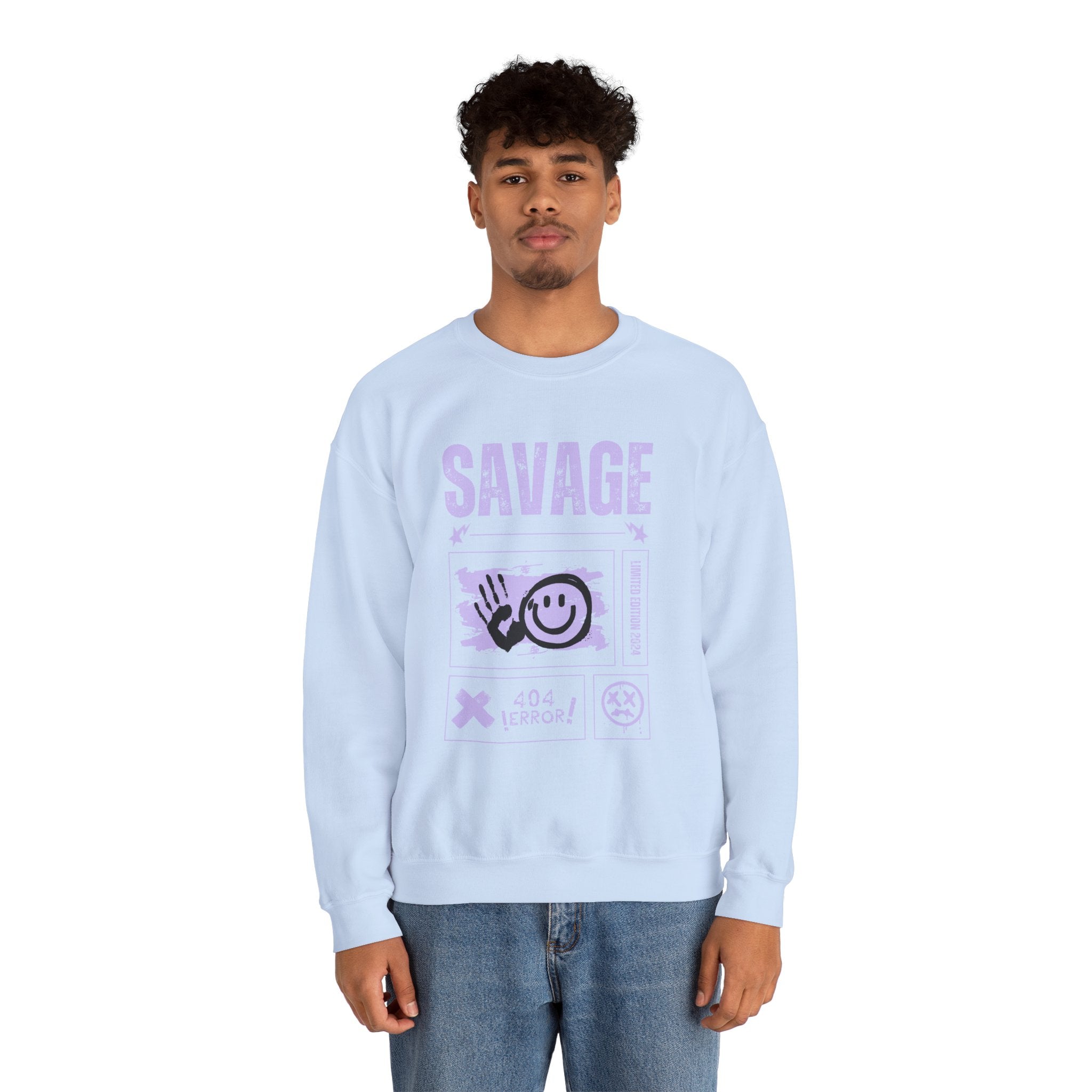 Savage Graphic Crewneck Sweatshirt, Unisex Sweatshirt, Casual Streetwear, Cozy Apparel for All Occasions