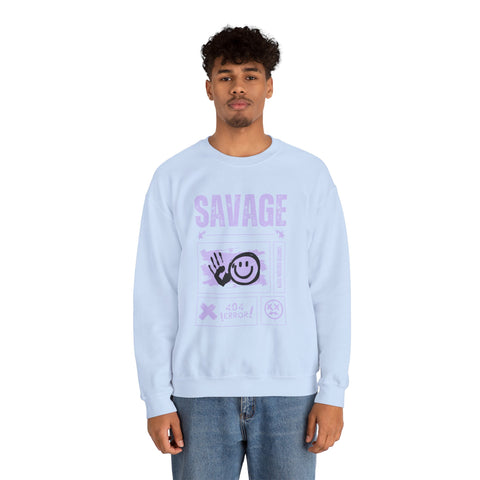 Savage Graphic Crewneck Sweatshirt, Unisex Sweatshirt, Casual Streetwear, Cozy Apparel for All Occasions