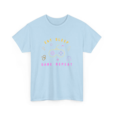 Gamer Vibes Unisex Tee - Eat Sleep Game Repeat, Video Game Shirt, Casual Wear, Gift for Gamers, Gaming Merchandise
