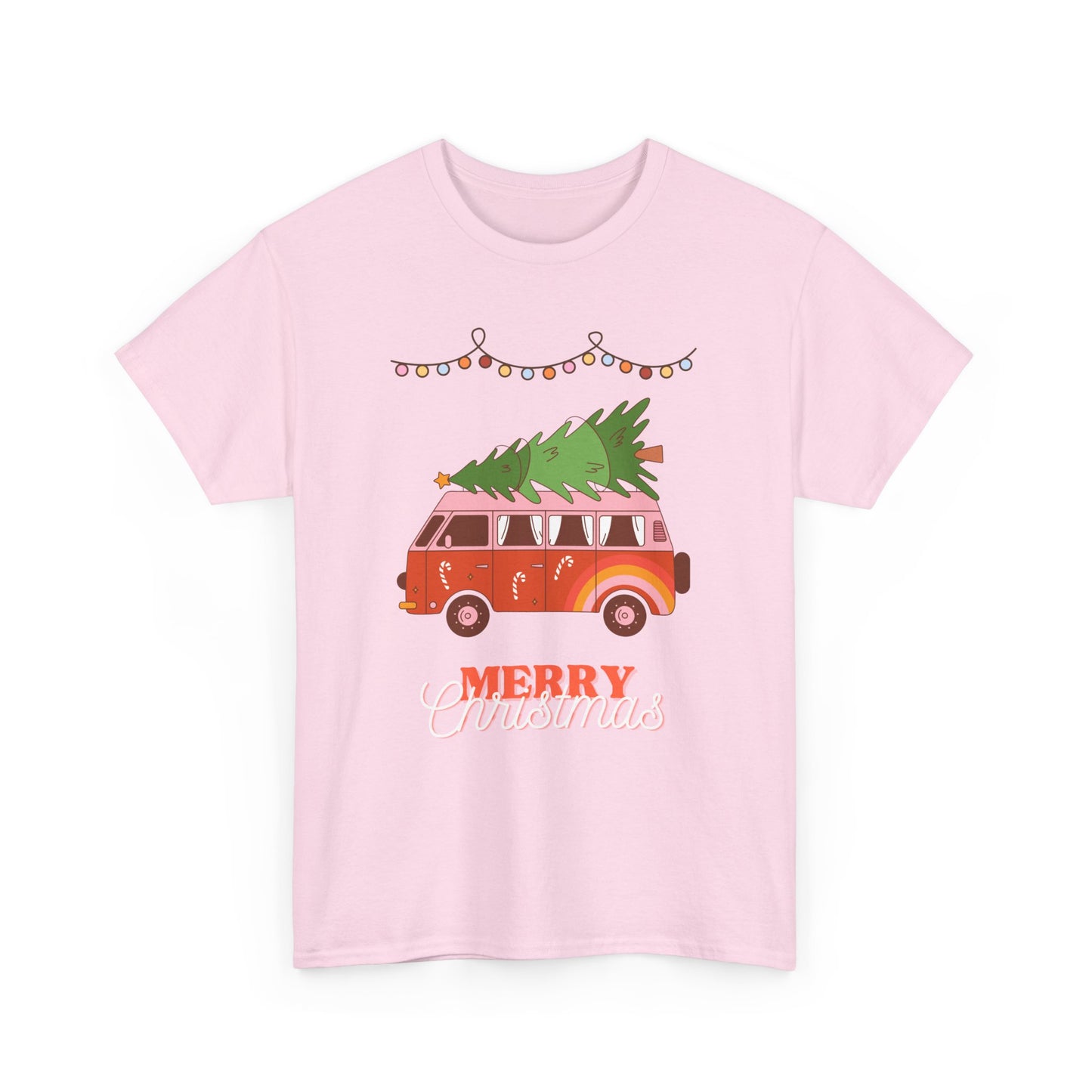 Merry Christmas Unisex Heavy Cotton Tee, Retro Holiday Shirt, Christmas Gift, Cute Tee, Festive Apparel, Winter Outfit