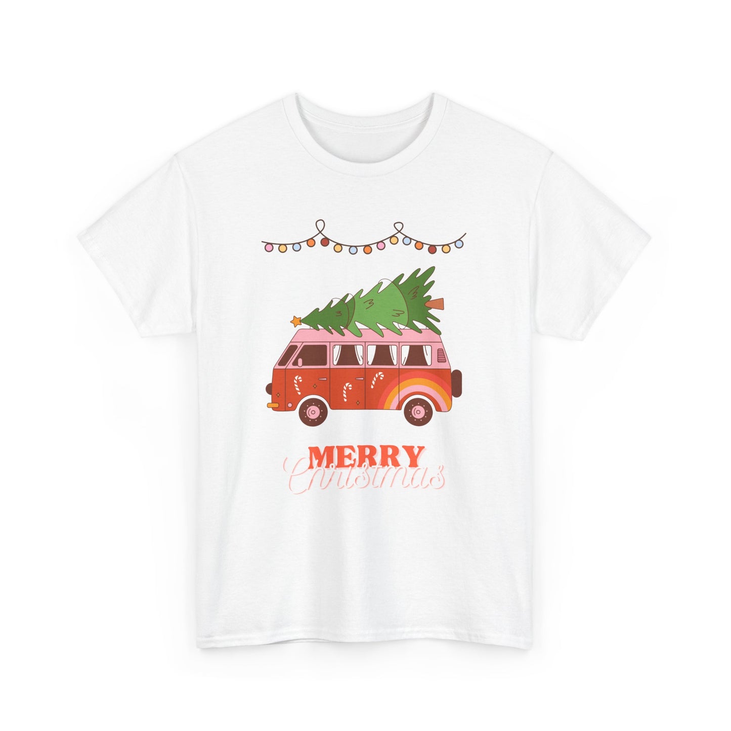 Merry Christmas Unisex Heavy Cotton Tee, Retro Holiday Shirt, Christmas Gift, Cute Tee, Festive Apparel, Winter Outfit