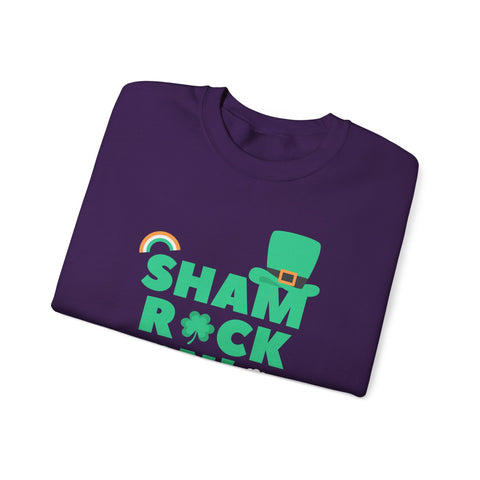Sham Rock Unisex Sweatshirt, St. Patrick's Day Jumper, Lucky Clover Crewneck, Irish Holiday Pullover, Green Festival Top