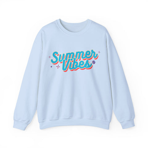 Retro Summer Vibes Crewneck Sweatshirt, Cozy Unisex Pullover, Perfect for Pool Parties, Beach Days, Summer Festivals, Gift Idea