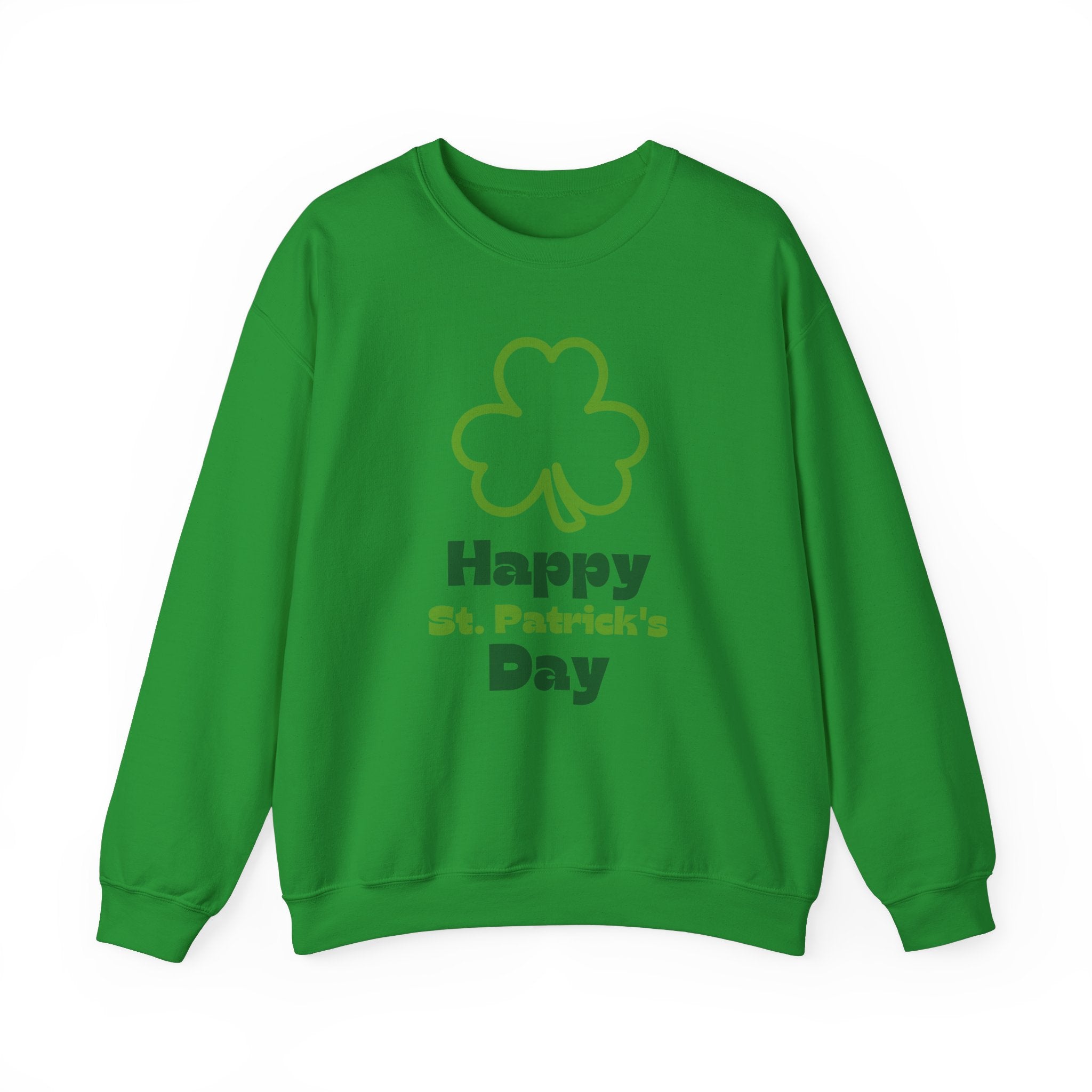 St Patrick's Day Sweatshirt, Cozy Crewneck for Celebrations, Unisex Holiday Apparel, Green Shamrock Design, Festive Clothing, Saint Paddy's
