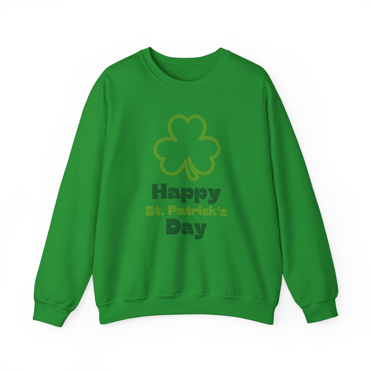 St Patrick's Day Sweatshirt, Cozy Crewneck for Celebrations, Unisex Holiday Apparel, Green Shamrock Design, Festive Clothing, Saint Paddy's