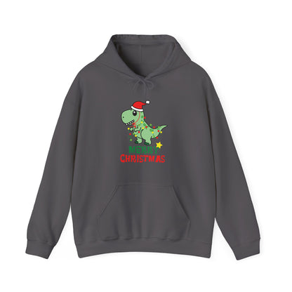 Dinosaur Christmas Hoodie, Merry Christmas Sweatshirt, Holiday Gift, Cute Dino Apparel, Unisex Pullover