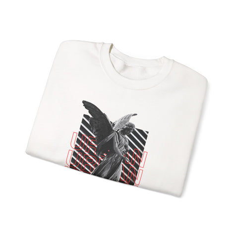Urban Angel Graphic Sweatshirt, Unisex Crewneck Sweatshirt, Casual Streetwear, Perfect for Gift, Cozy Layering