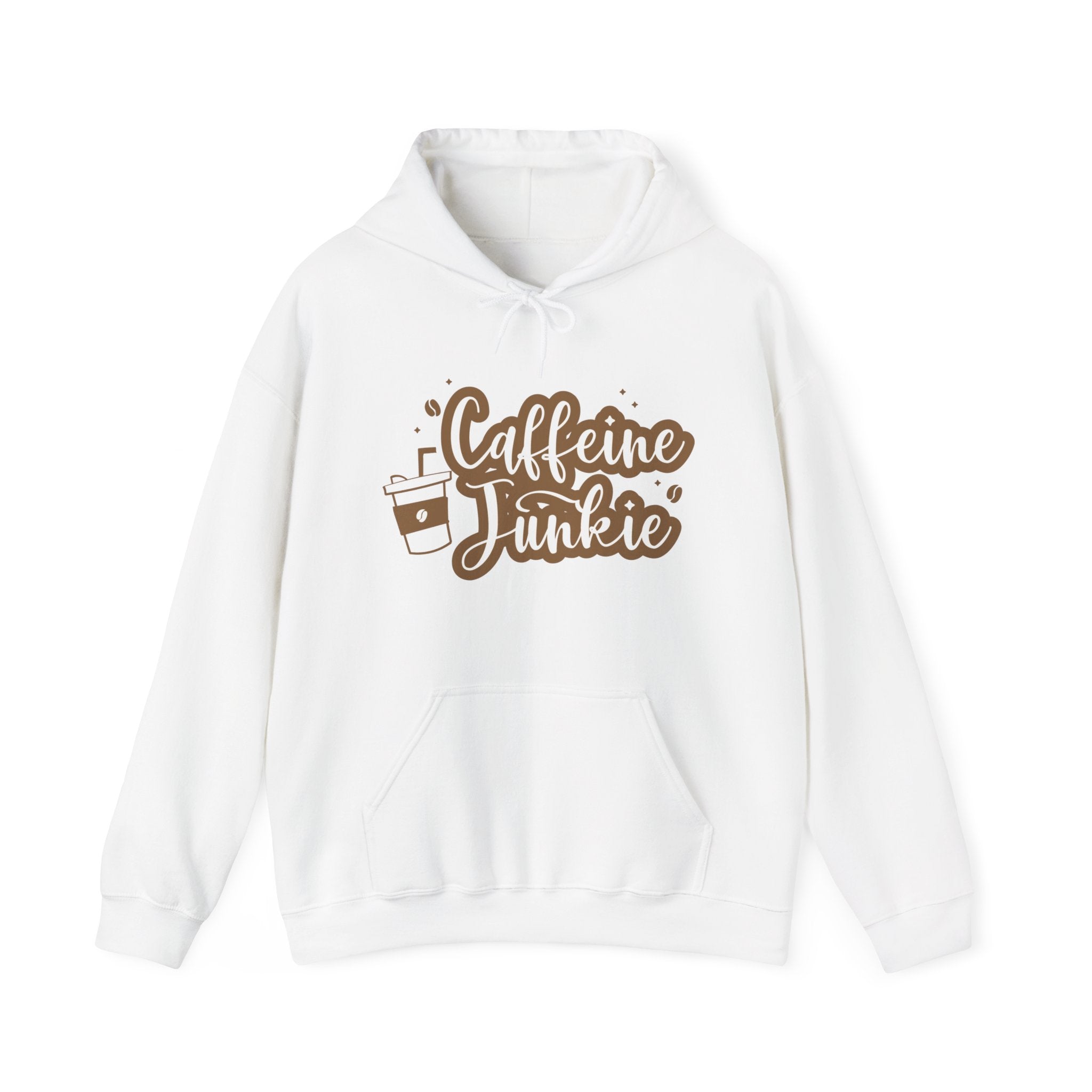 Caffeine Junkie Hoodie, Cozy Sweatshirt for Coffee Lovers, Gift for Baristas and Students, Perfect for Relaxing Evenings