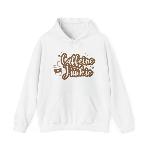 Caffeine Junkie Hoodie, Cozy Sweatshirt for Coffee Lovers, Gift for Baristas and Students, Perfect for Relaxing Evenings