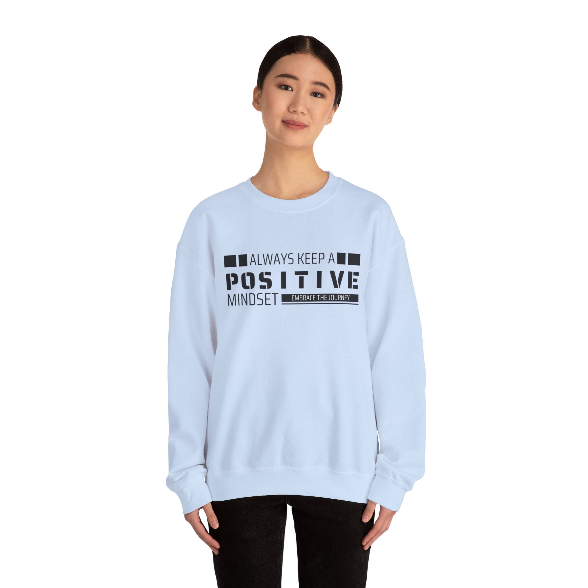Positive Mindset Crewneck Sweatshirt - Motivational Apparel for Women, Cozy Self-Care Wear, Inspirational Gift, Wellness Reminder,
