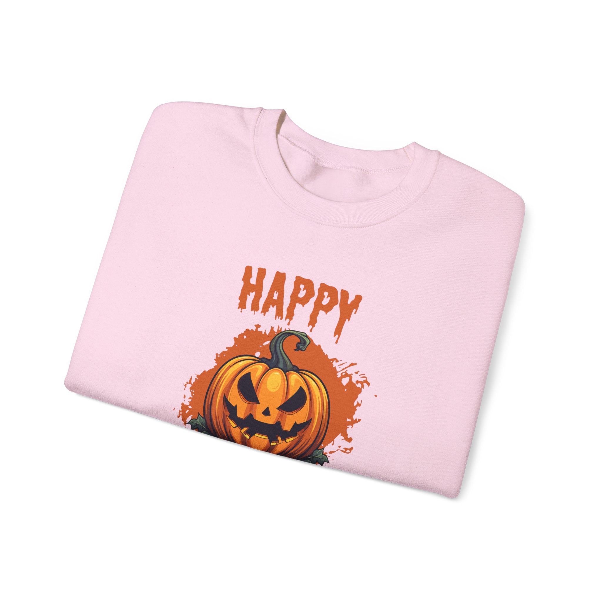 Halloween Pumpkin Crewneck Sweatshirt, Cozy Fall Sweater for Halloween, Unisex Sweatshirt, October Celebration Apparel