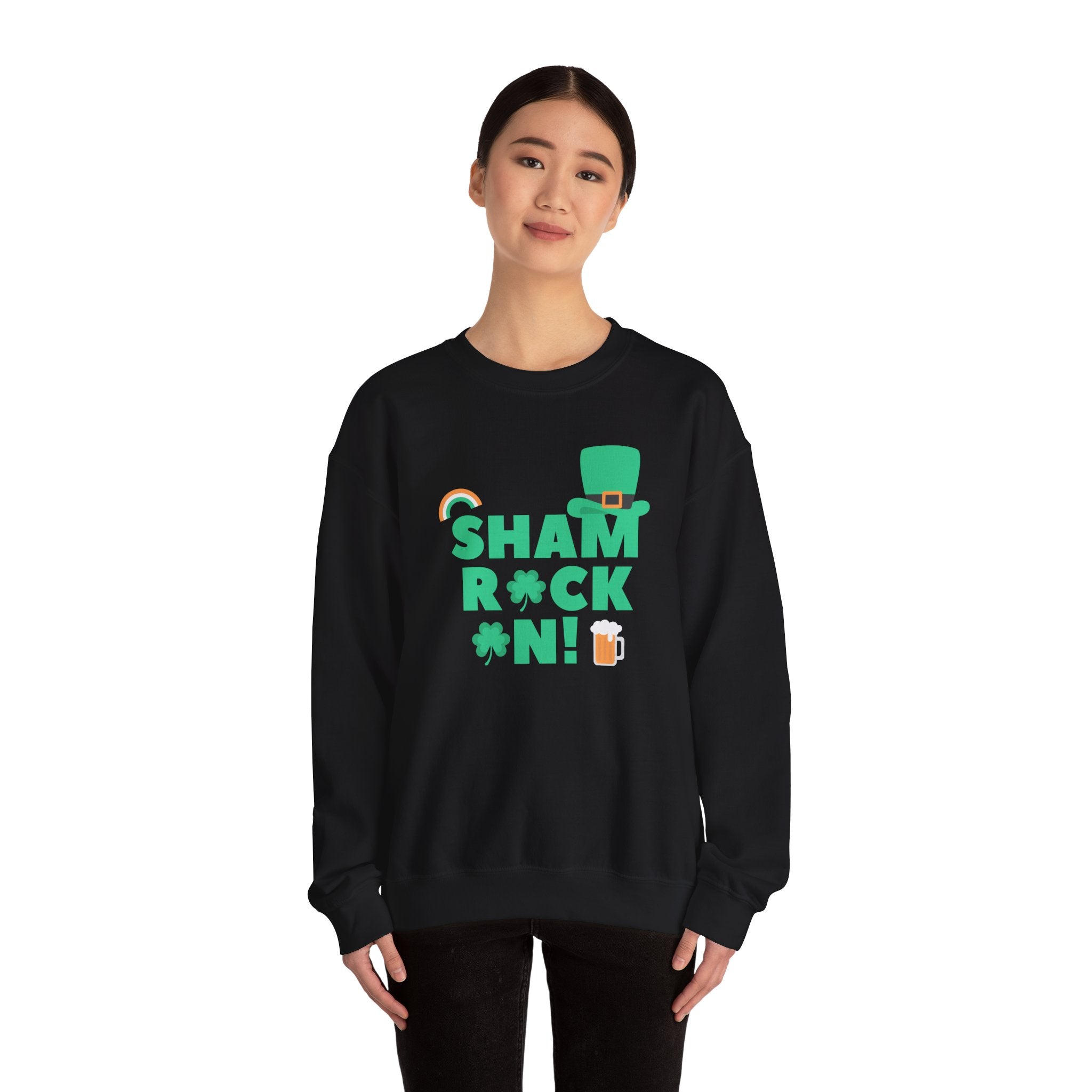 Sham Rock Unisex Sweatshirt, St. Patrick's Day Jumper, Lucky Clover Crewneck, Irish Holiday Pullover, Green Festival Top
