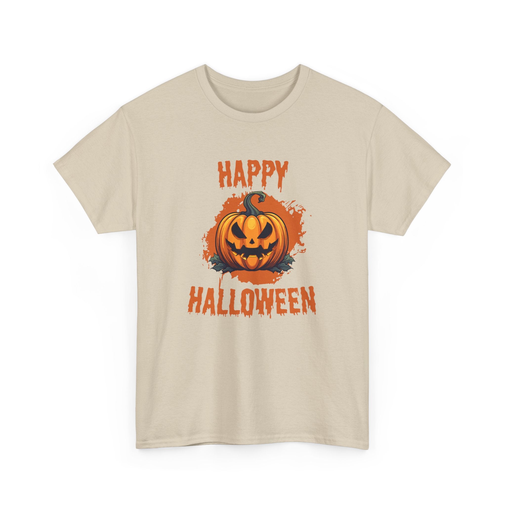 Halloween Unisex Heavy Cotton Tee, Spooky Pumpkin Graphic, Fall Festival Shirt, Halloween Party Top, Casual Autumn Apparel