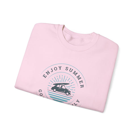 Enjoy Summer Good Vibes Crewneck Sweatshirt, Unisex Summer Apparel, Casual Layering, Beach Day Outfit, Gift for Travel Lovers