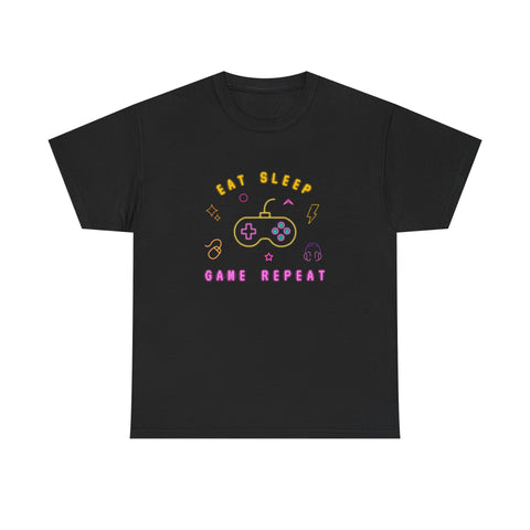 Gamer Vibes Unisex Tee - Eat Sleep Game Repeat, Video Game Shirt, Casual Wear, Gift for Gamers, Gaming Merchandise