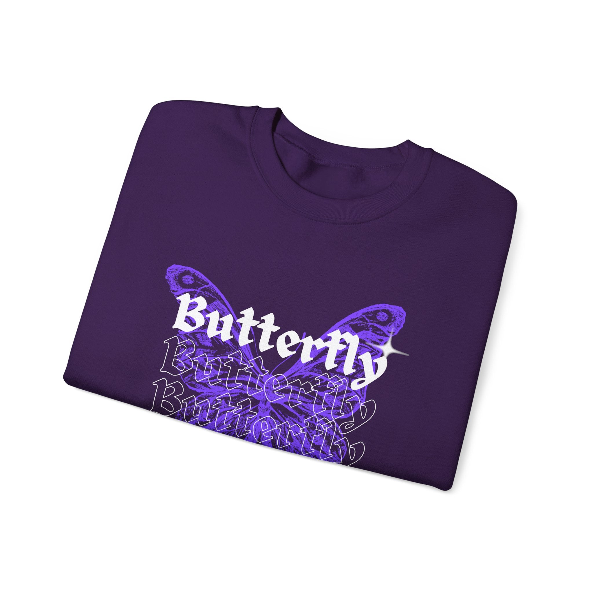 Butterfly Graphic Crewneck Sweatshirt, Unisex Sweatshirt, Cozy,Streetwear Fashion, Spring Wardrobe Essential, Butterfly Lover's Gift