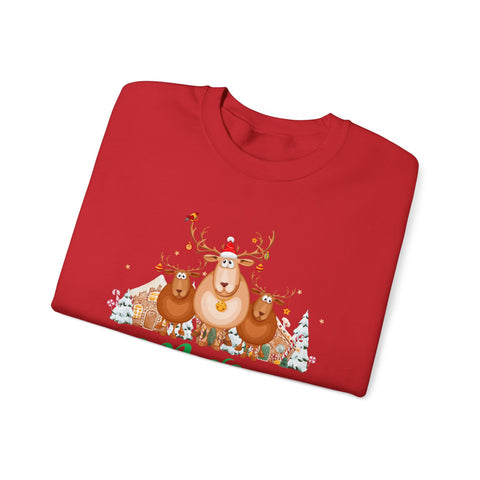 Cozy Christmas Reindeer Sweatshirt | Graphic Canvas Holiday Crewneck - Gift for Him & Her