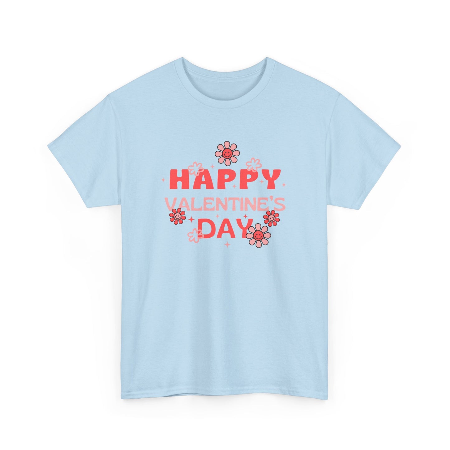 Happy Valentine's Day Unisex Heavy Cotton Tee, Romantic Gift, Casual Wear, Love T-Shirt, Seasonal Fashion, Self-Love Apparel