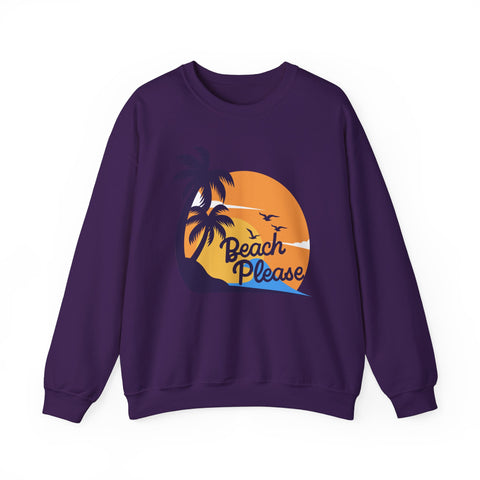 Beach Please Sweatshirt, Unisex Crewneck for Summer Vibes, Perfect for Vacations, Gifts, and Beach Days