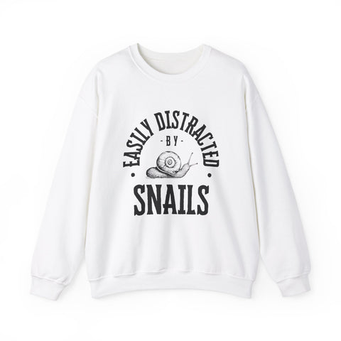 Snail Lover Sweatshirt, Funny Nature Gift, Cozy Crewneck, Distracted by Snails, Birthday Present, Relaxed Pullover, Casual Jumper