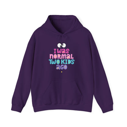 I Was Normal Two Kids Ago Hoodie, Funny Parent Sweatshirt, Gift for Moms and Dads, Family Humor Apparel, Cozy Unisex Hoodie