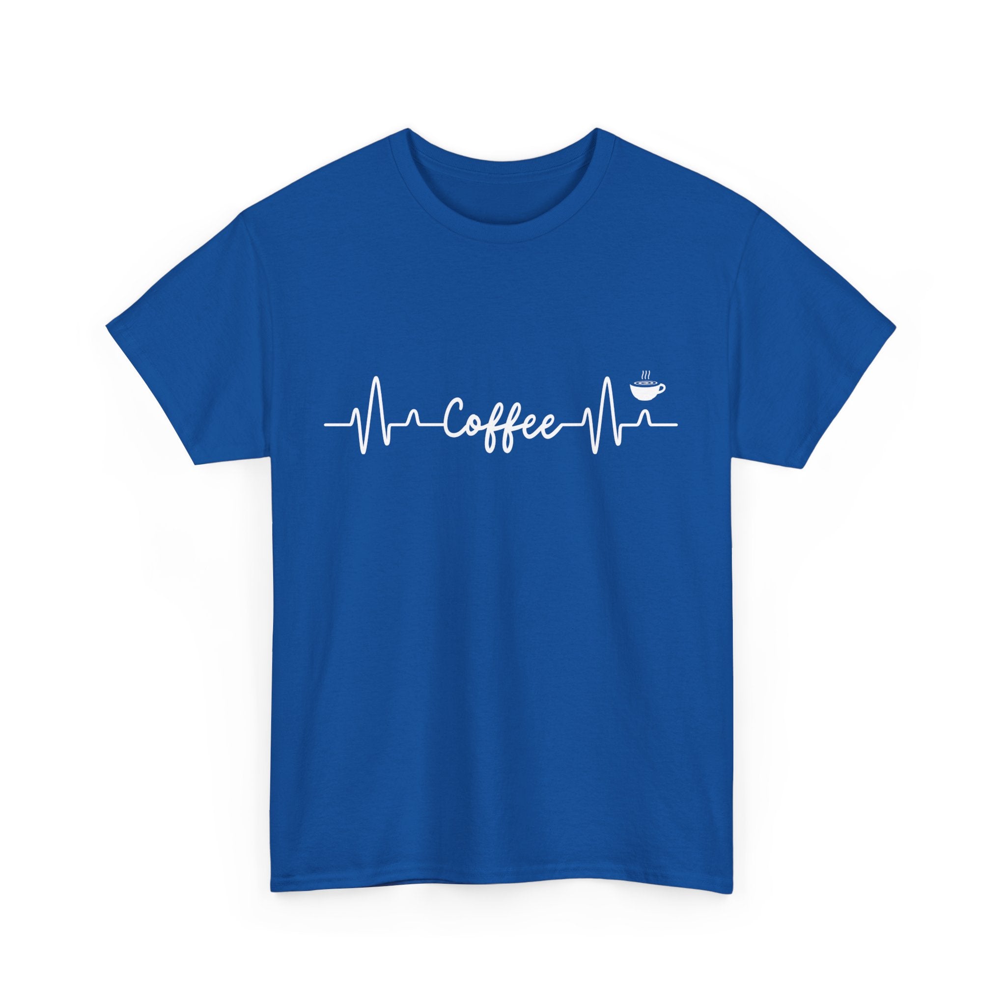 Coffee Heartbeat Unisex Tee, Ideal for Coffee Lovers, Birthday Gift, Casual Wear, Everyday Comfort, Coffee Tee Shirt, Coffee Lover Shirt,