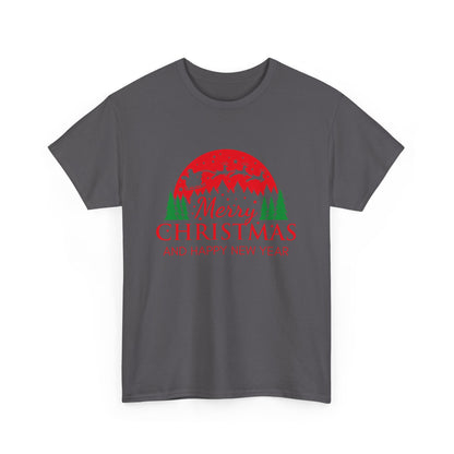 Festive Christmas Tee - Merry Christmas and Happy New Year, Holiday Shirt, Unisex Cotton T-Shirt, Christmas Gift, Winter Apparel