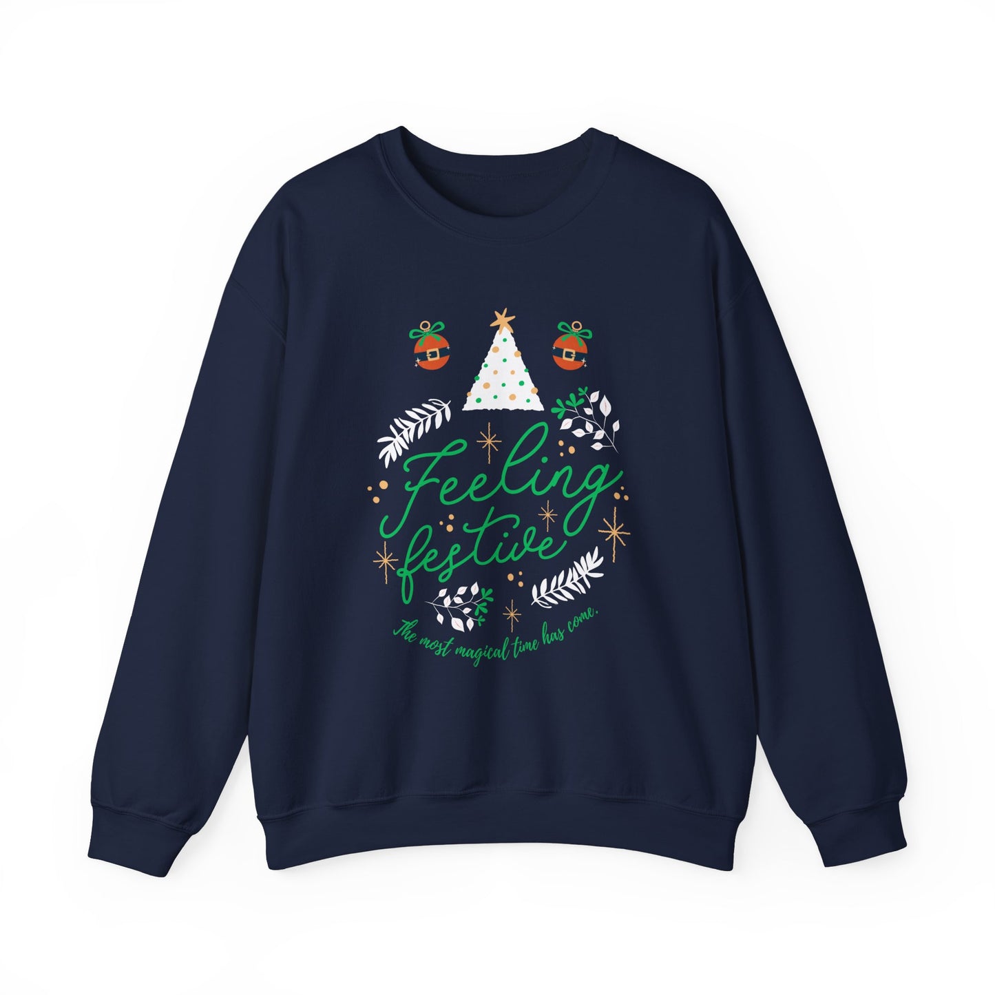 Feeling Festive Sweatshirt, Cozy Winter Apparel, Holiday Gift, Unisex Crewneck, Christmas Sweatshirt, Family Gathering Outfit