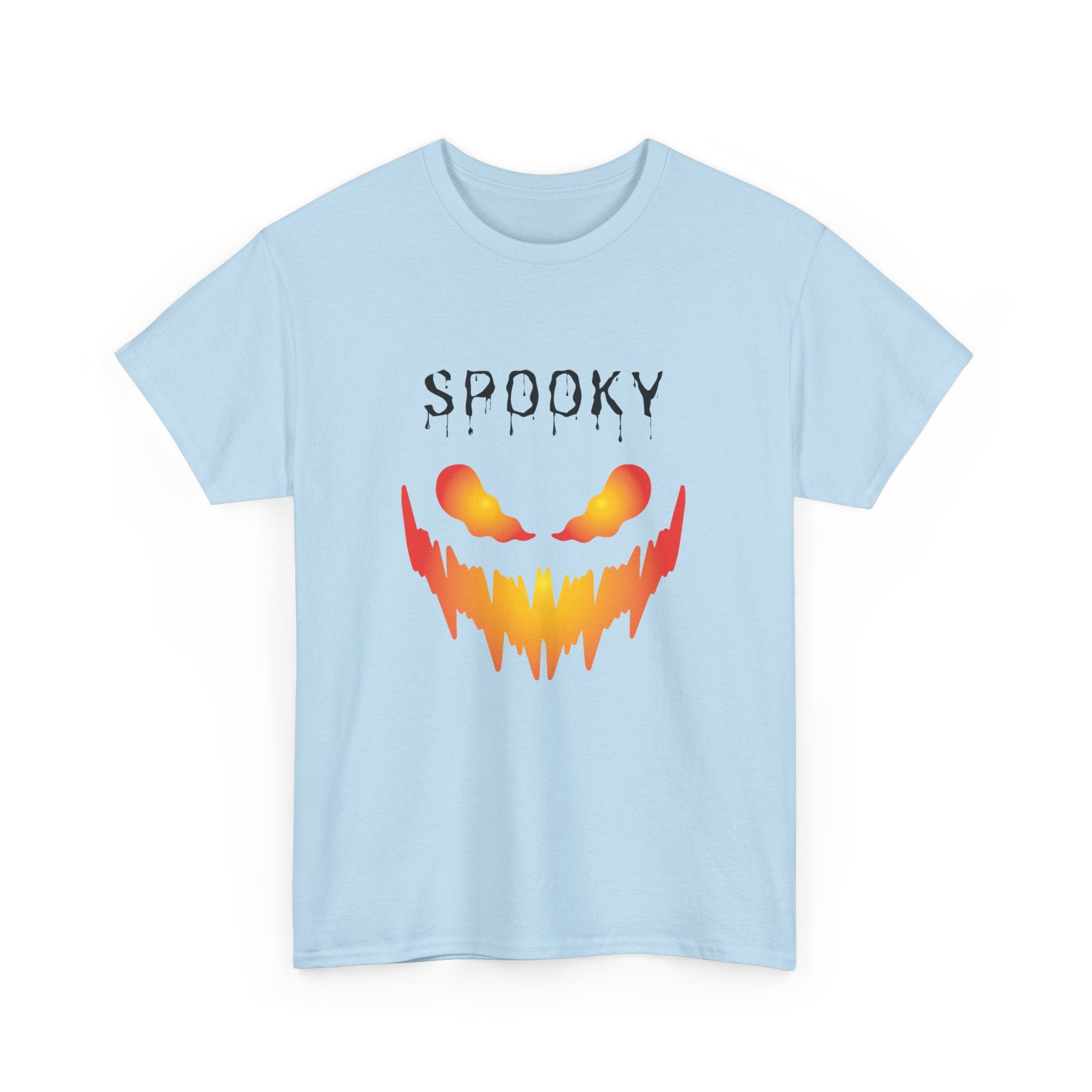 Spooky Halloween Tees, Unisex Heavy Cotton Tee for Fall, Ghostly Graphics Shirt, Halloween Apparel